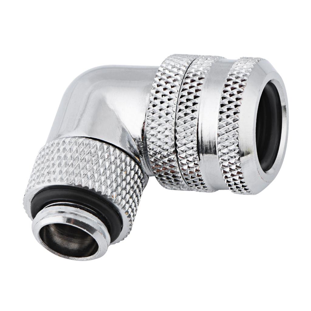 PC Water Cooling Two touch Fitting G1Celsius4 Thread 90 Degrees Elbow Connector for 14MM Tube Black