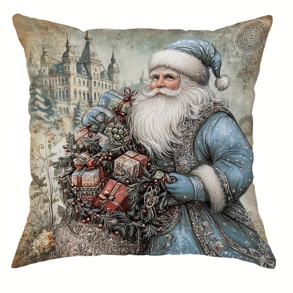 

Праздничные рождественские наволочки: Диваны с изображениями снеговика, замка, дерева и Санты, наволочки для подушек для спальни, подарки к праздникам. 18x18Inch