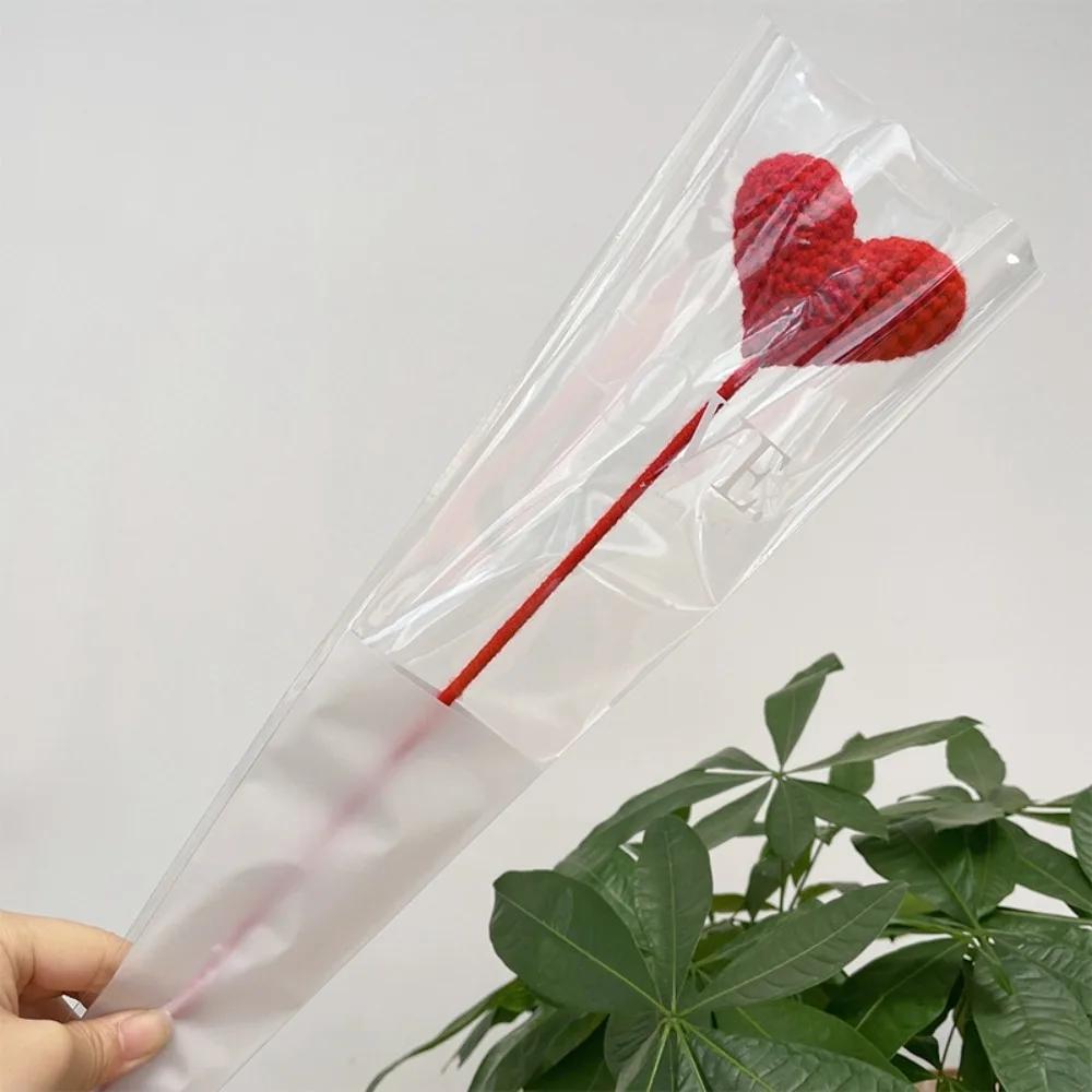 

Knitting Flower Handmade Crochet Flowers Diy Bouquet Hand Woven Tulip Carnation Flower Valentine s Day Graduation Bouquet Gift