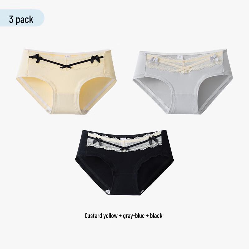 Urban Beauty Women's Lace Cotton Briefs 3-Pack