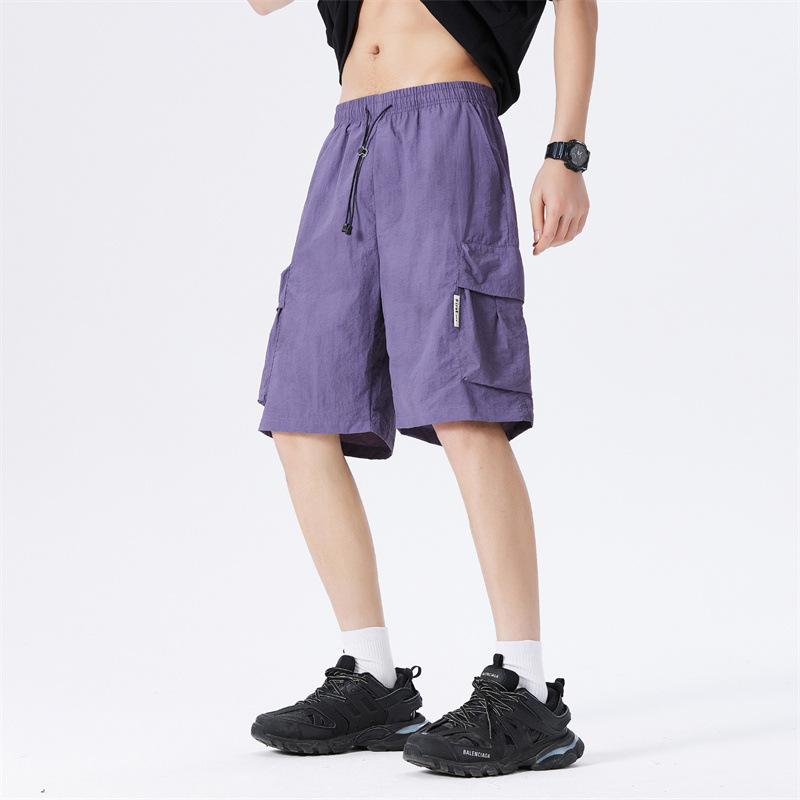 

Work Shorts Men s Summer Loose Ice Silk Five Quarter Pants M