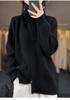 Women's Autumn/Winter 100% Wool Zipper Cardigan Coat