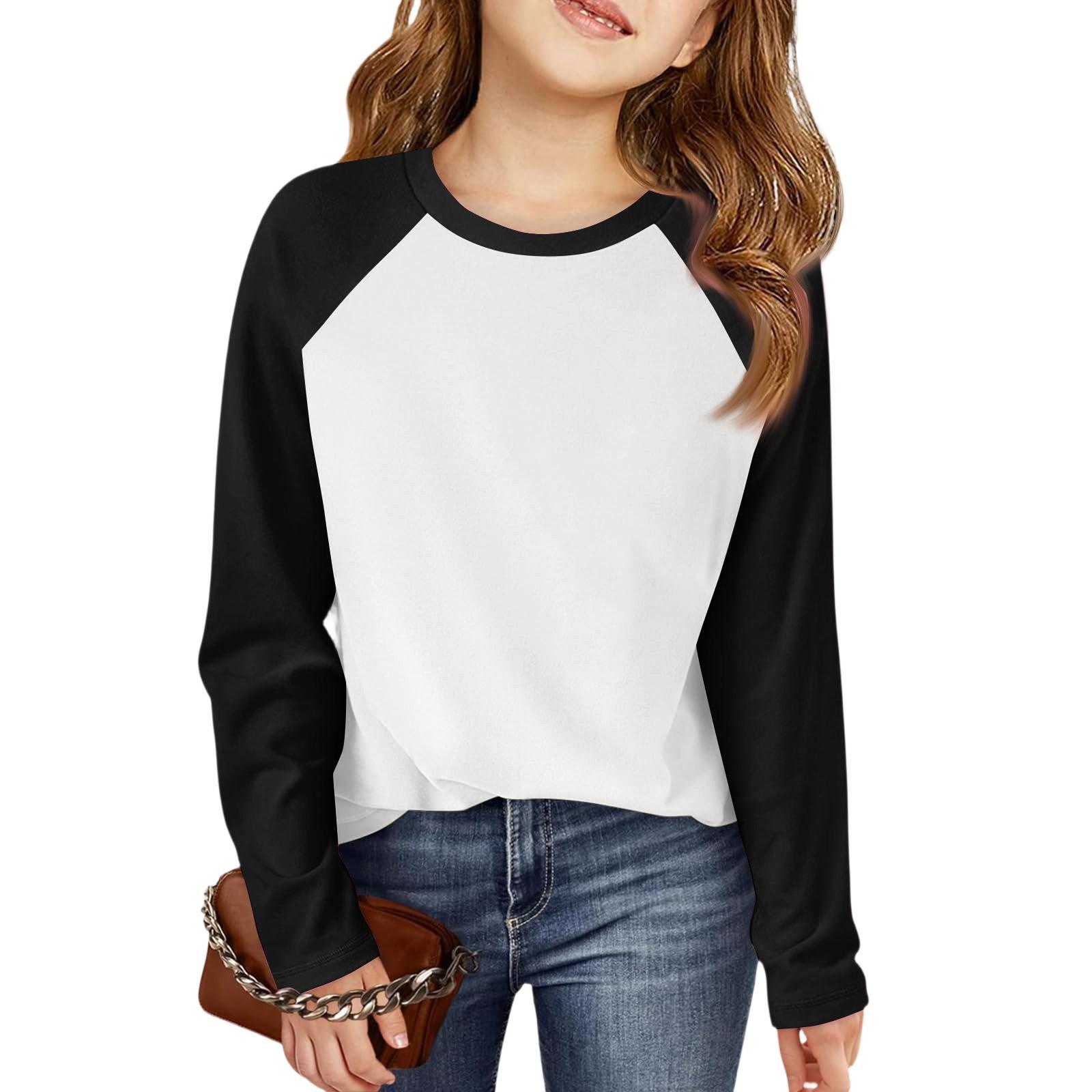 

Girls Raglan Tee - Solid Color Long Sleeve Base Layer 160 чёрный