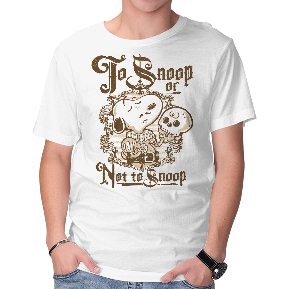 Unisex Crew Neck T-Shirt Hamlet Puppy Graphic Short Sleeve Casual Tee XS