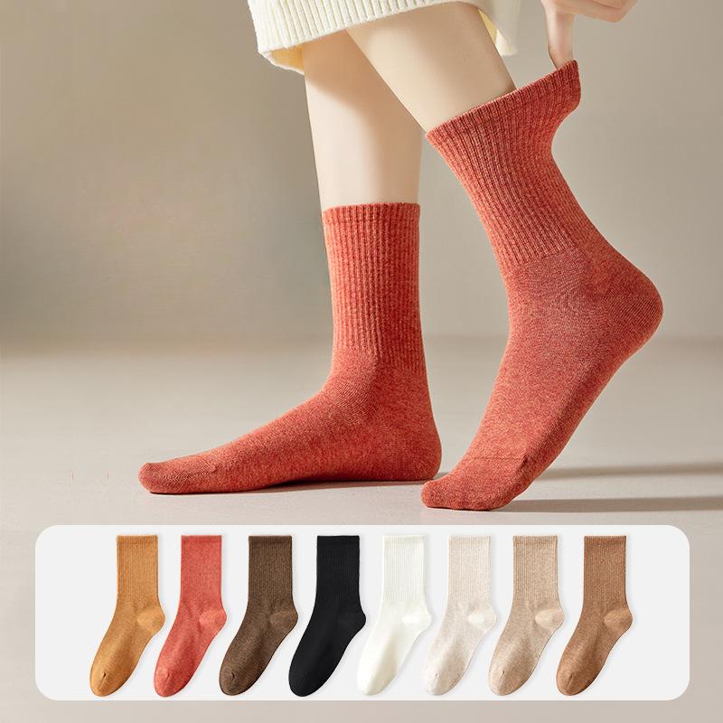 

Female Spring and Autumn Cotton High Elastic Breathable Tube Socks 1 pair чорний