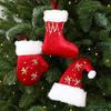 New Red and White Christmas Stockings, Christmas Hat Socks, Christmas Tree Pendant, Flannel Christmas Decorations, Gifts