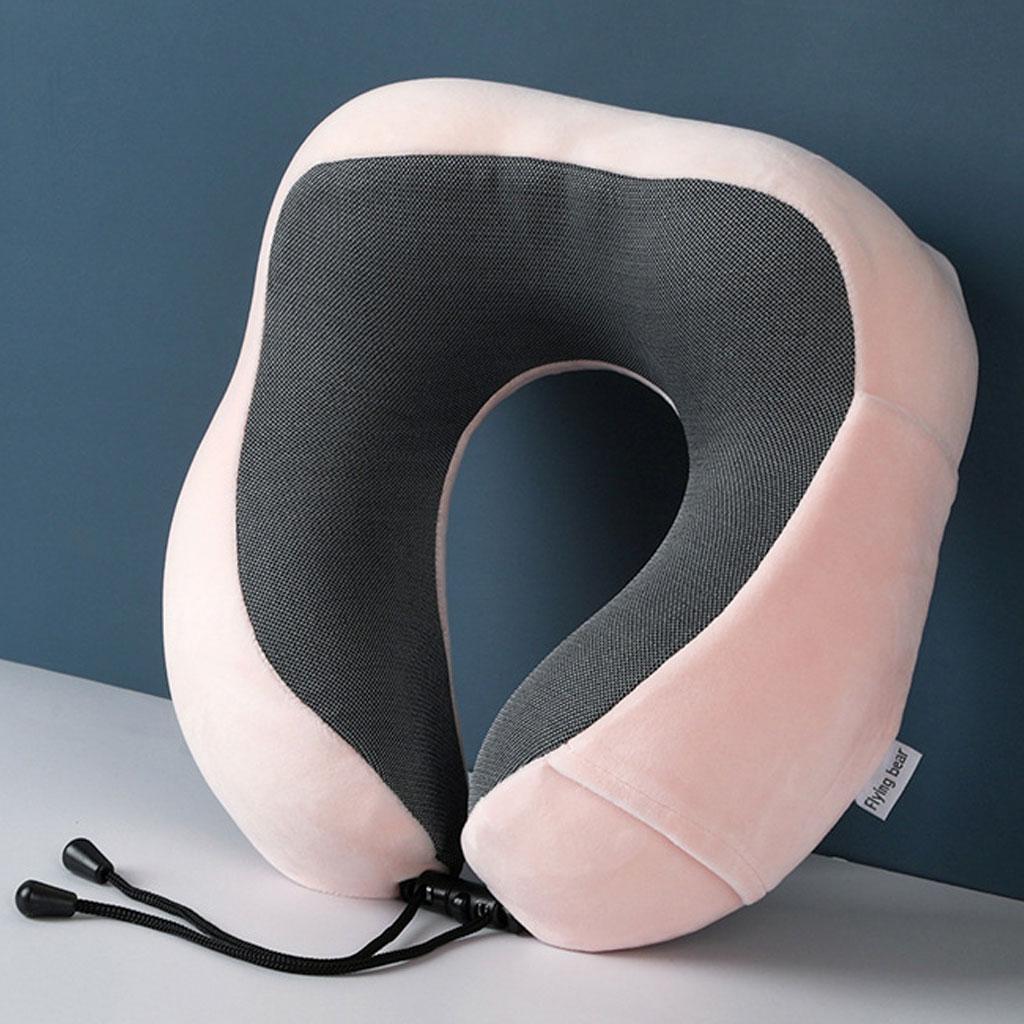 Memory cotton u-shaped pillow slow rebound nap neck pillow, can store travel aircraft neck pillow U-shaped
