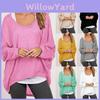 Elegant Women Plus Size Long Sleeve Pullover T-shirt With Loose Baggy Casual Fit