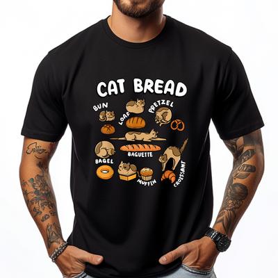 Cat Bread Foodie Kittten Pet Owner Loaf Lover Cat Brand Clothing Band Tshirts Outdoor Teeshirt T Shirt Men