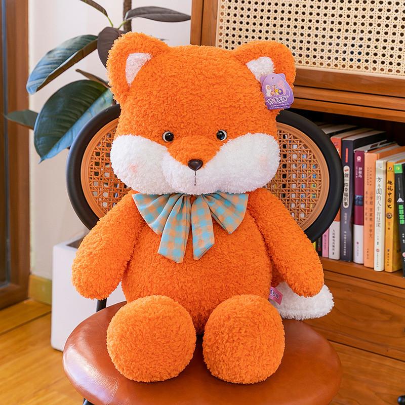 Teddy Bowknot Plaid Bear Sheep Fox Rabbit Plush Toy Stuffed Animal Gift Doll