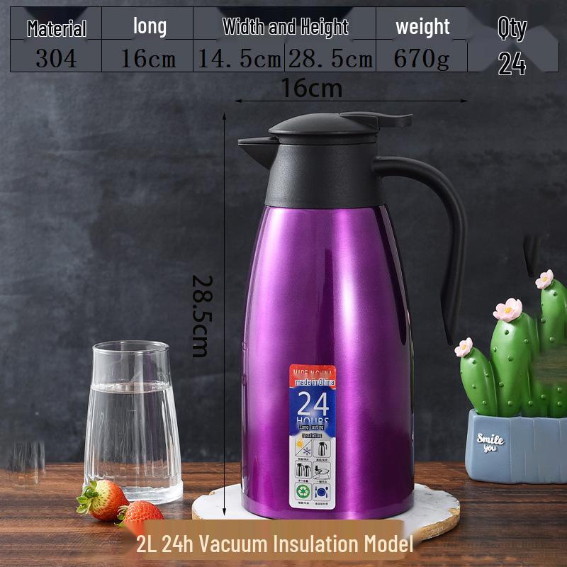304 Stainless Steel Insulated Teapot Thermos Flask, Large Capacity 24-Hour Hot Water Bottle