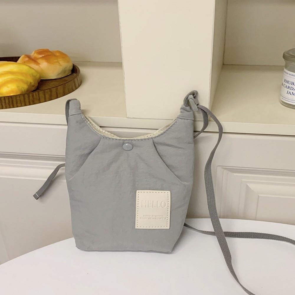 Versatile Single-shoulder Bag Nylon Lightweight Crossbody Bag Dopamine Mobile Phone Bag Travel серый