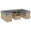 VidaXL Salon de jardin avec coussins 10 pcs beige résine tressée 3266819