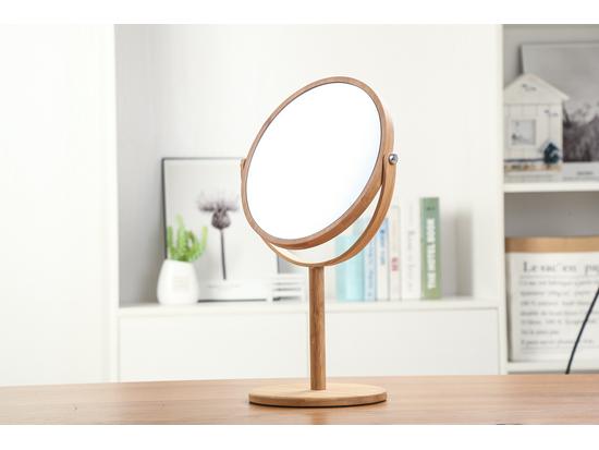 Double-Sided Magnifying Makeup Mirror - European-Style, Simple Solid Wood Design, HD Beauty Salon Mirror