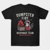 Asian Size Men Black Print T-shirt Dumpster Fire Response Team Funny Sarcastic Raccoon No-Cut Print Cotton Tshirt