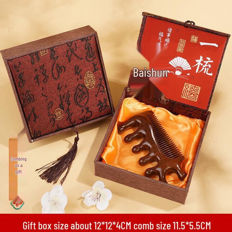 Chinese Sandalwood Comb Gift Set: Elegant Teacher's Birthday Souvenir for Girls