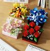 DIY 3D Famous Rose Hibiscus Eternal Immortal Flowers Painting Frame Art Easel Exhibition Building Blocks Model Bricks Sets Toy