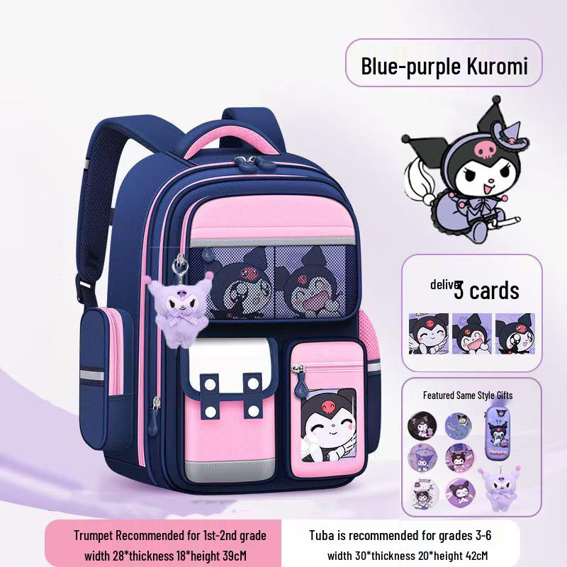 Kuromi Spine-Protecting Schoolbag: Lightweight, Large Capacity for Sixth Grade Girls