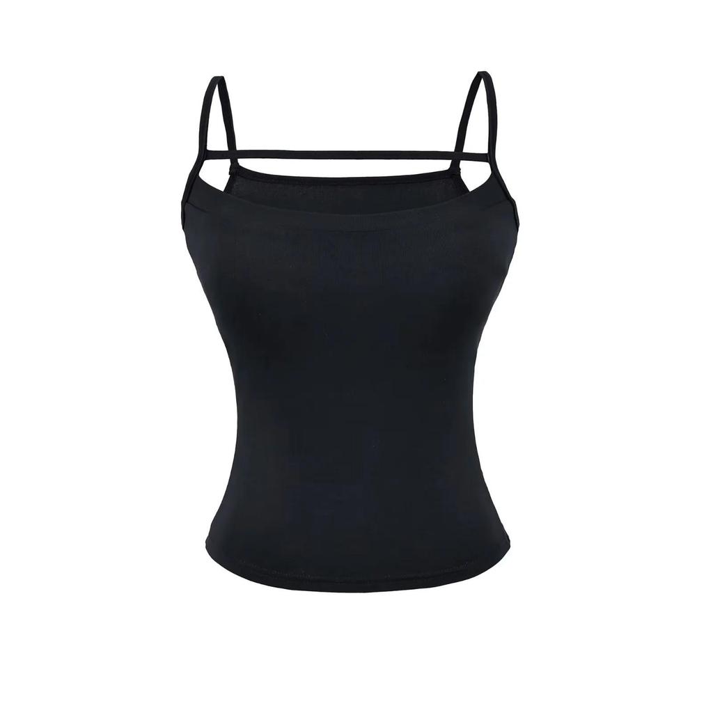 Women's Tank Top Camisole with Thickened Chest Pads, Enhances Bust, Cartoons, Slim Fit, Covers Underarm Fat, Inner and Outer Wear