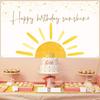 Boho Sun Happy Birthday Sunshine Backdrop Banner First Trip Around the Sun Wall Hanging Decor Muted Sunrise Theme Birthday Party Photography