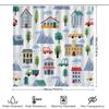 Rainy Day Cartoon Shower Curtain Modern House Car Print Waterproof Bath Mat Cover For Bathroom Decorations In Home Garden Access