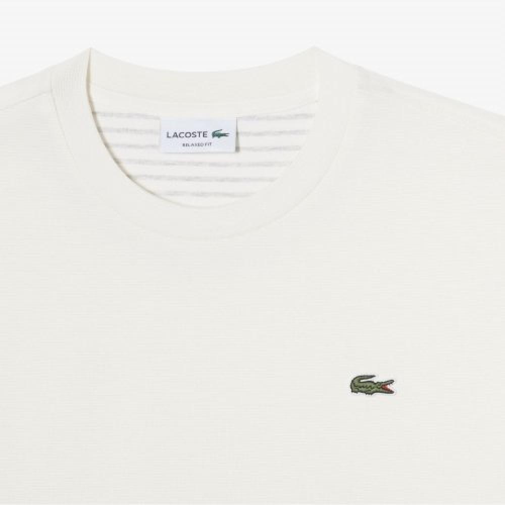 LacoSTe Men S OverfiT OTToman Solid T ShirT [cream]