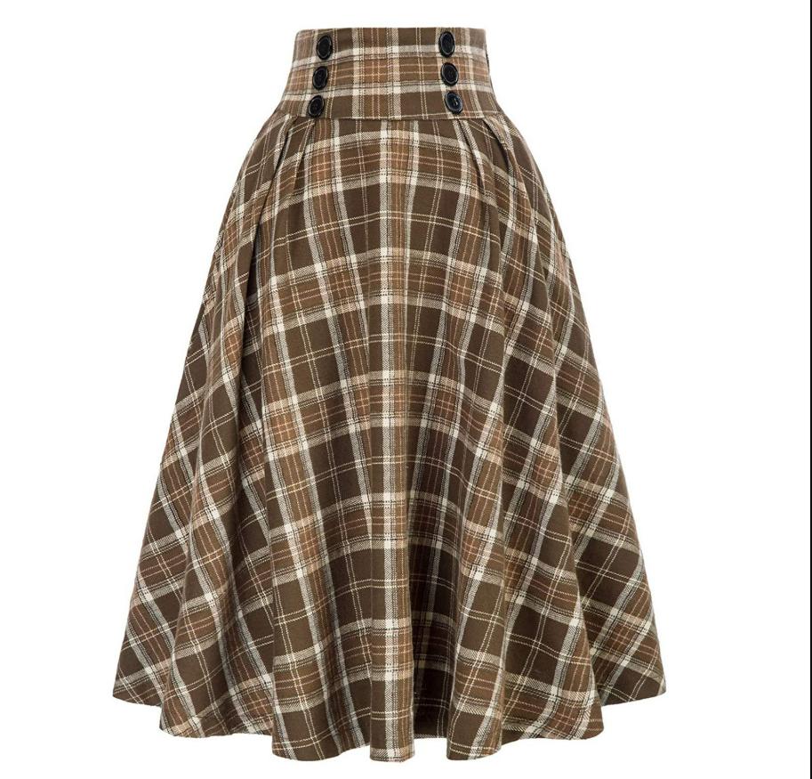 

Винтажная художественная юбка-трапеция миди большого размера в клетку с эффектом кисти XS жёлтый