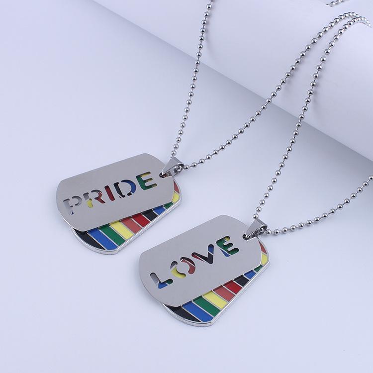 

Rainbow Army Unisex Double Color Titanium Steel Pendant Necklace