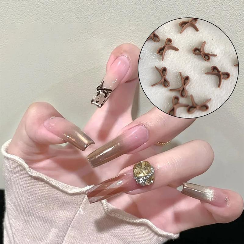 50 Pcs 3D Ribbon Bow Nail Charms 3D Resin Flatback Butterfly Bowknot Nail Art Flat-Back Ribbon Bowknot Nail Parts Nail Jewely