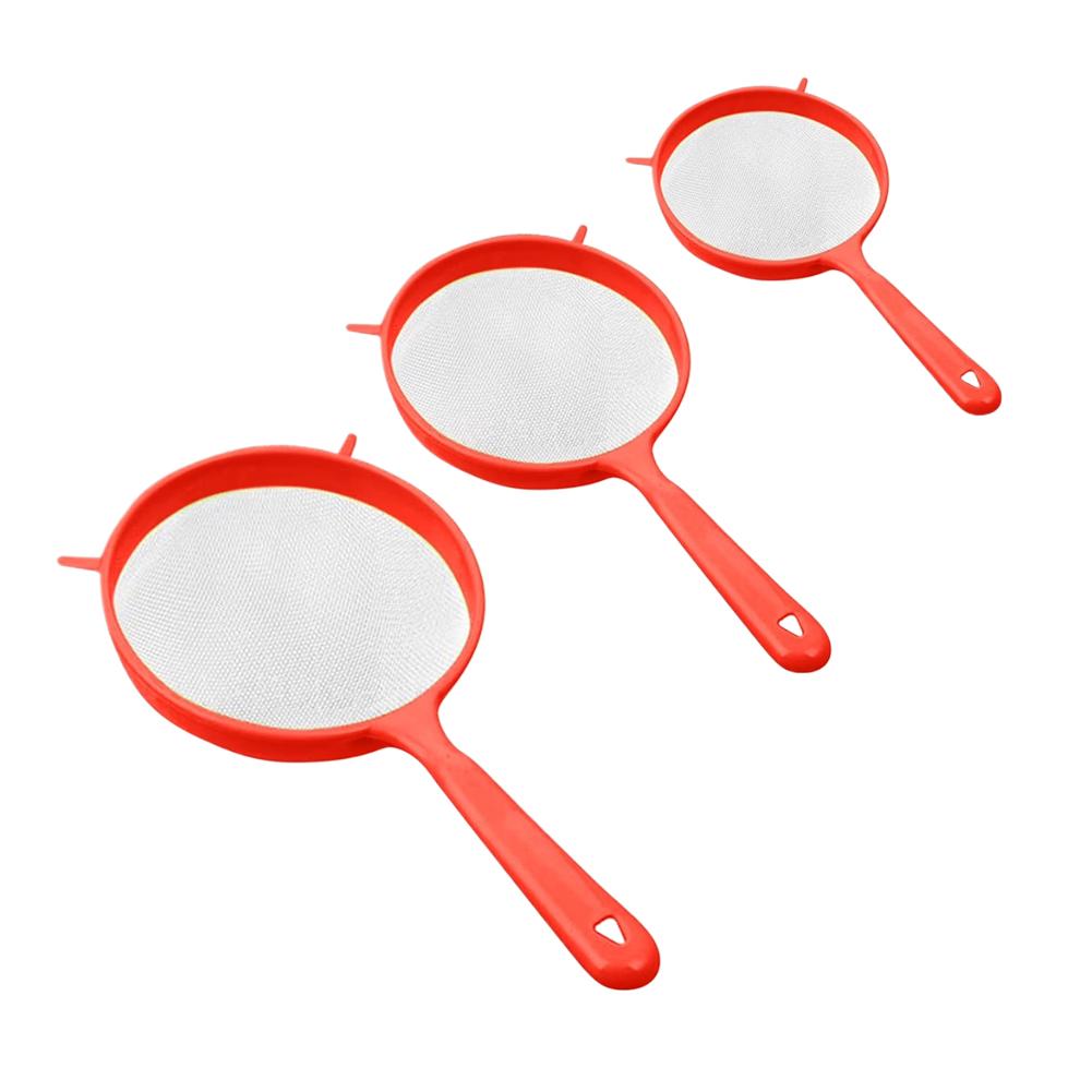 3pcs/set Filtering Tool Strainer Multifunctional Filter Noodle Powder Soy Milk Filtering Plastic Handle Kitchen Baking Tools