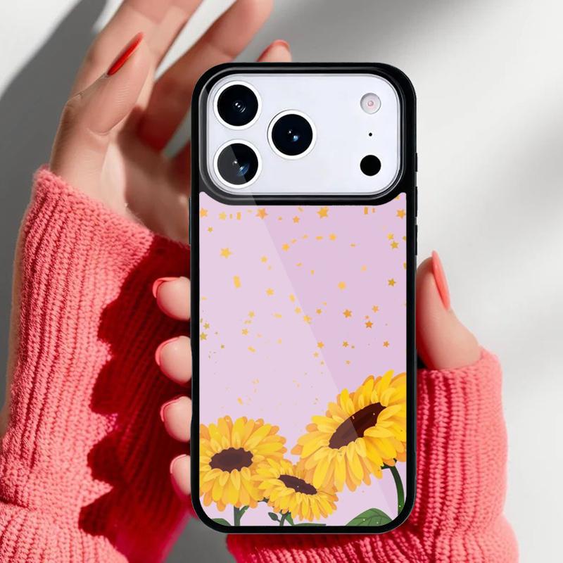 Beauty Yellow Sunflower Phone Case for iPhone 17 16 15 14 13 Pro Max Back Cover for 12 11 Pro Coque