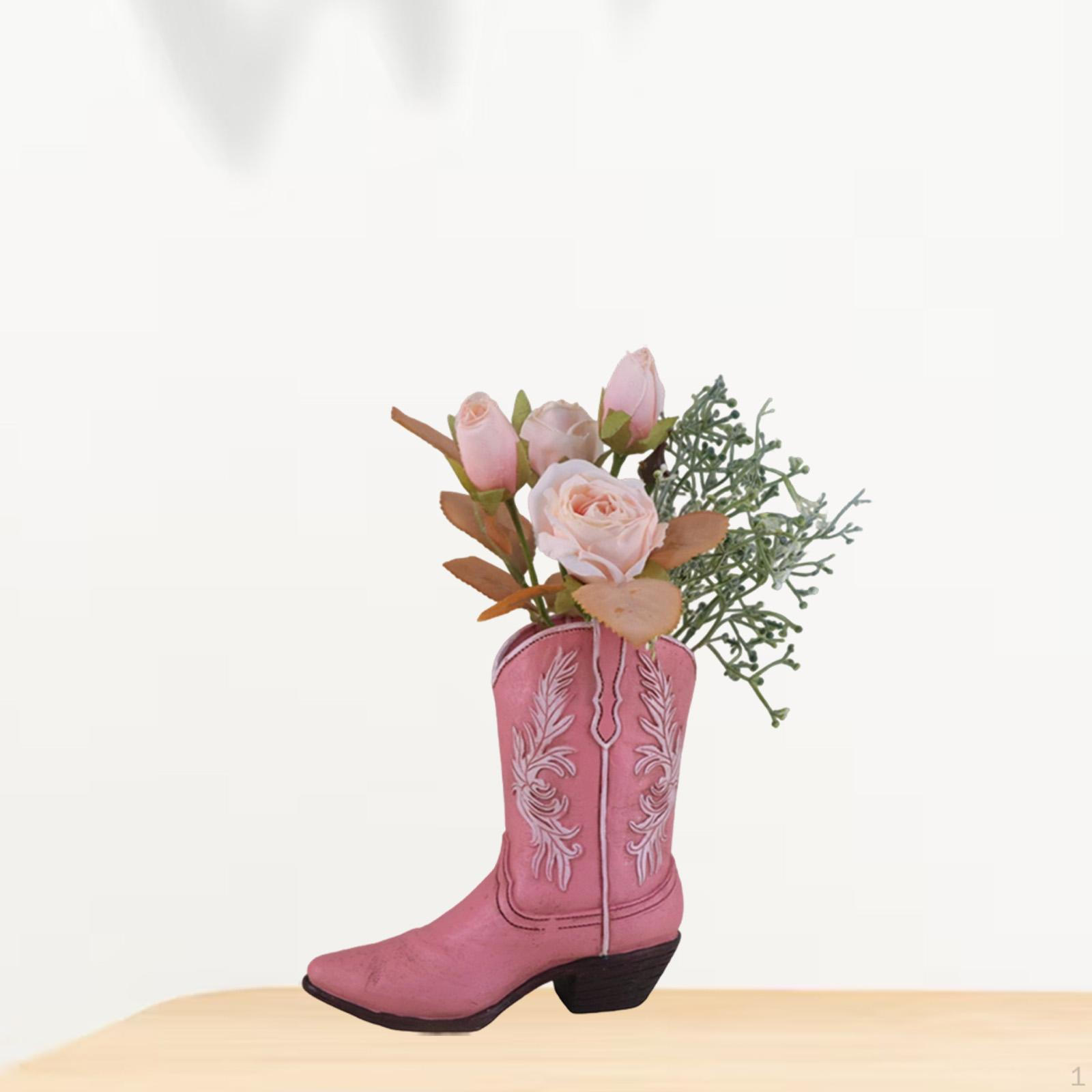 

Boot-Shaped Resin Vase for Floral Displays Home Accent Dining Table розовый