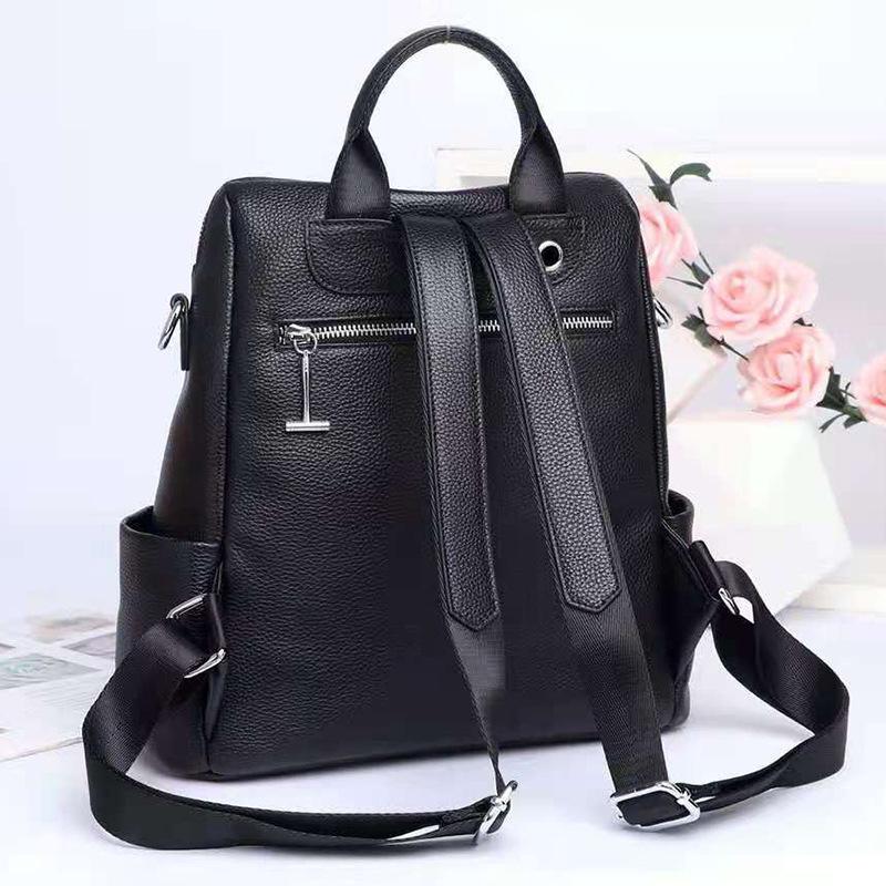Wind Fashion Backpack Large Capacity Women'S Backpack First Layer Cowhide Shoulder Bag Broadband 8620
