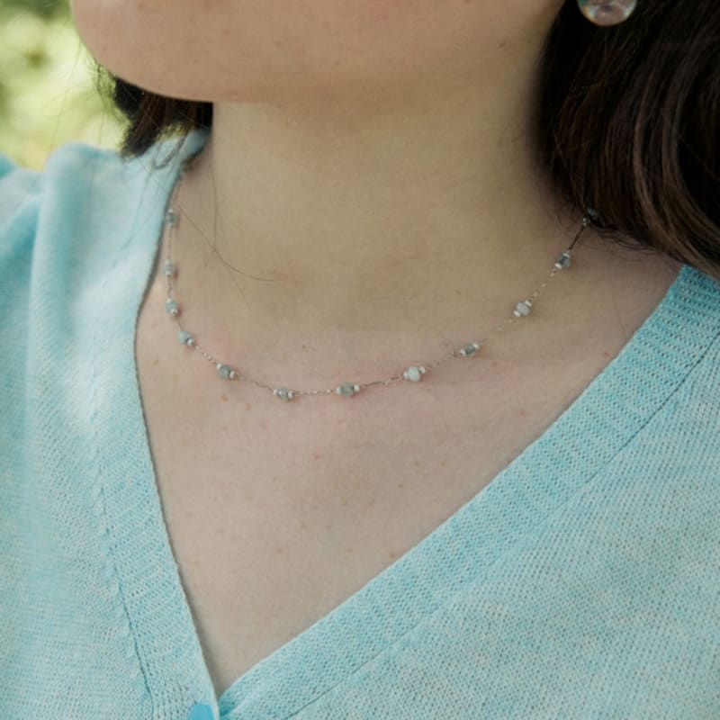 ADAUL Color Mini Stone Necklace - 2color