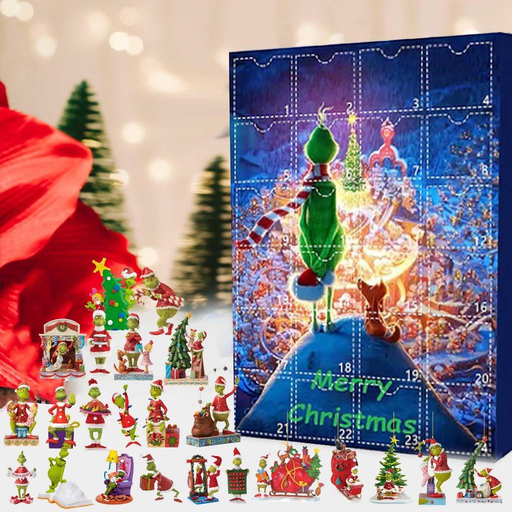 Vánoční adventní kalendář obsahuje 24 dárků, vánoční roztomilý 2D figurkový panáček adventní kalendář, vánoční odpočítávací kalendář s překvapivými hračkami