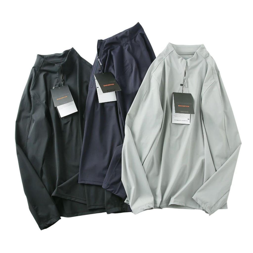 Men's High-Elastic Breathable Long Sleeve Half-Zip Fitness Top for Spring and Autumn