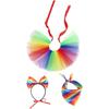 Jojofuny 1 Set Regenbogen Haustierkostüm : Regenbogen Stirnband Schal Tutu Rock Hund LGBT Gay Pride Bandana Dreieck Hundeschal für Haustierzubehör