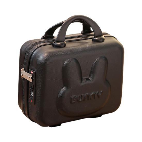 

Cosmetic Suitcase Cute Bunny Pattern Portable Handle Combination Lock Zipper Large Capacity Travel Toiletry Makeup Code Case Travelling чорний