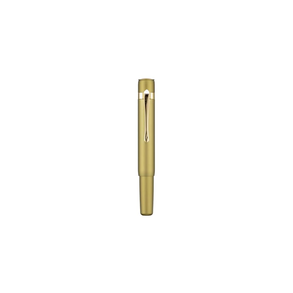 Hongdian M2 Mini Fountain Pen, Olive Green, Fine Nib, Soft Tip, Aluminum, Slim Pocket Travel Pen
