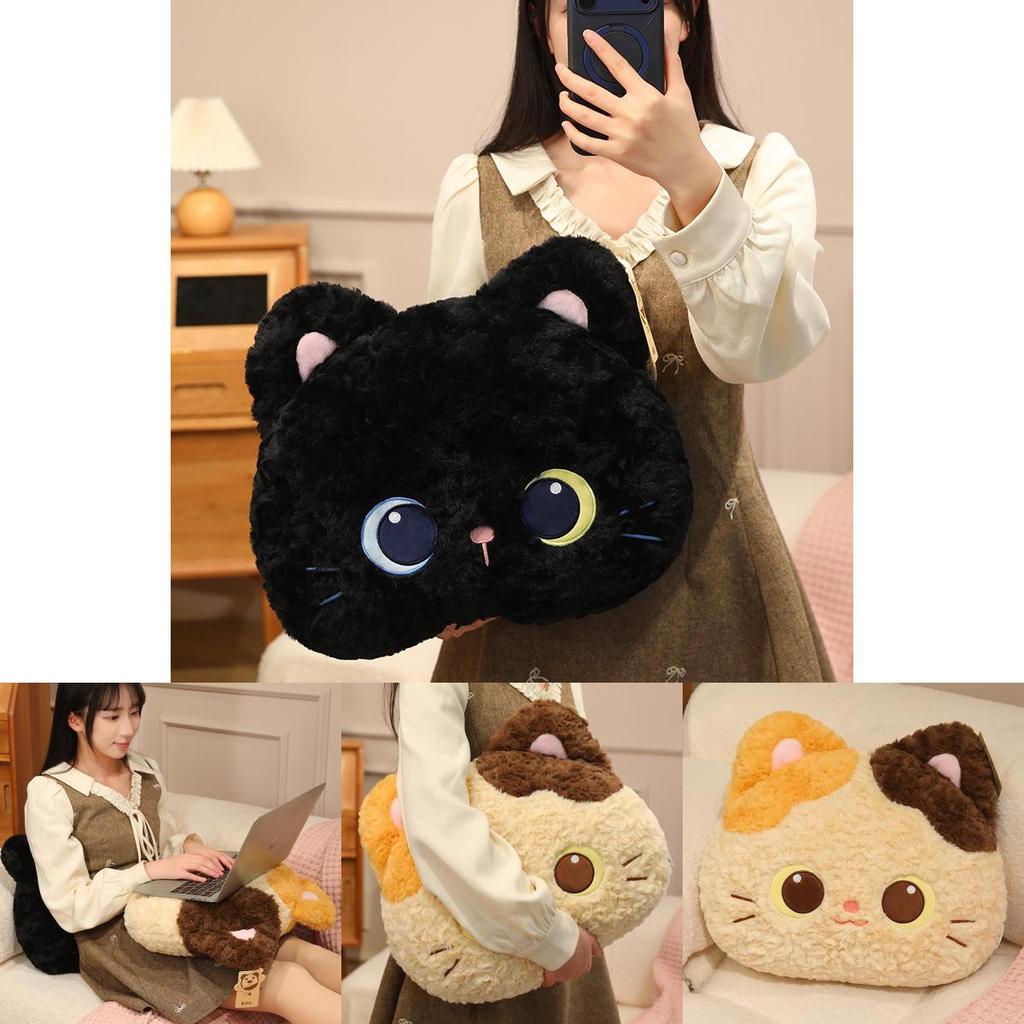 Animal Plush Pillow Soft Cat Head Bed Pillow For Kids And Teens