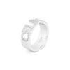 Letter Inlay Hollow Brass Crystal Rhinestone Ring Women Rings Silver 460YT6BCZ.36SI