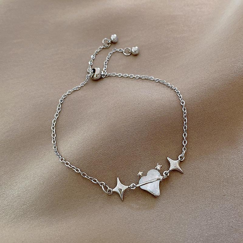 Love zircon bracelet women s eleganttrendy bracelet niche style forest super fairy bracelet серебряный