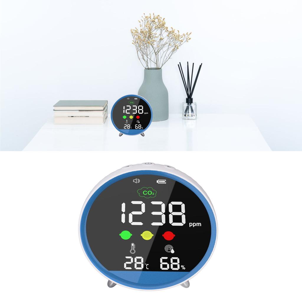 Desktop CO2 Detector 400‑5000ppm High Accuracy Indoor CO2 Tester with Temperature and Humidity Displ