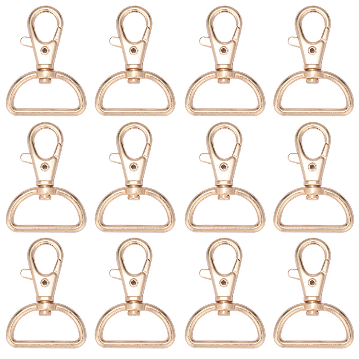 

20 Вращающихся карабинов-рычагов, Карабины-рычаги для рюкзака, Детали ручной работы для сумки (Внутренний диаметр 25 мм, золото KC)