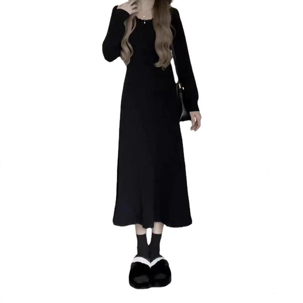 Early spring autumn sweater dress women's clothing autumn and winter 2026 new inner lining long sleeve knitted long skirt