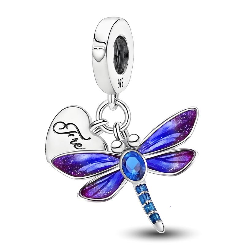 Original Copper Charms Beads Glowing Luminous Bee Firefly Butterfly Pendant For Bracelet Bangle Charm Diy Jewelry