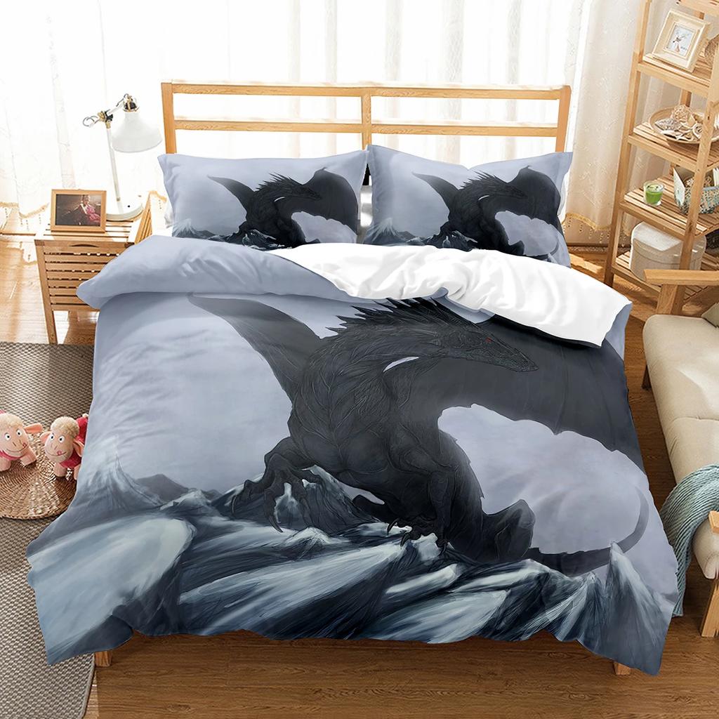 Comforter Cartoon Dragon Fly Dragon Wild Animal Comforter For Kids Boys Men Bedding Set Lightweight Soft