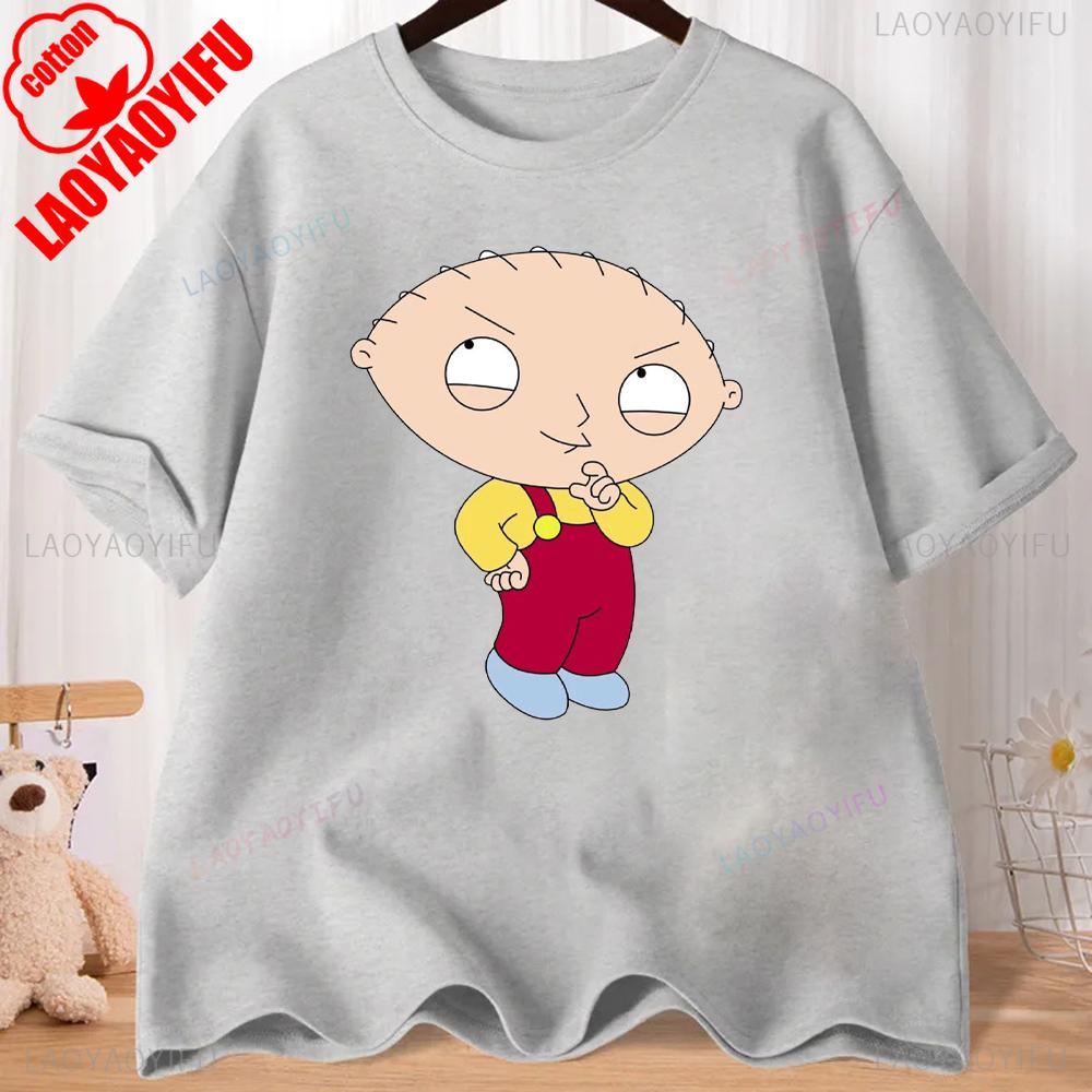FMILY GUY Stewie Tattoo Brian Cartoon FMILY GUY Bedrucktes T-Shirt für Fitnesstraining, Joggen und Outdoor-Aktivitäten