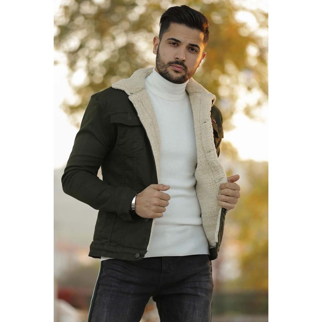 Giacca Di Jeans Da Uomo Kaki Con Interno In Pelliccia acquista in modo  economico — spedizione gratuita, recensioni reali con foto — Joom