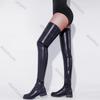 Fashion Sexy Over The Knee Boots Ladies Autumn Shoes Punk Style Black Red Platform Mid Heel Leather Side Zipper Thigh High Long Boots